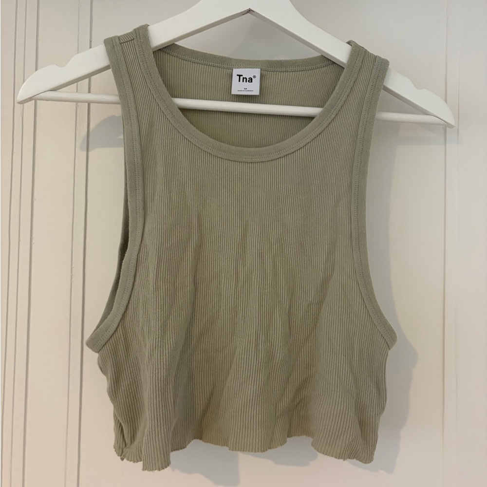 Aritzia TNA Ribbed Cropped Racer Tank - Picture 2 of 4